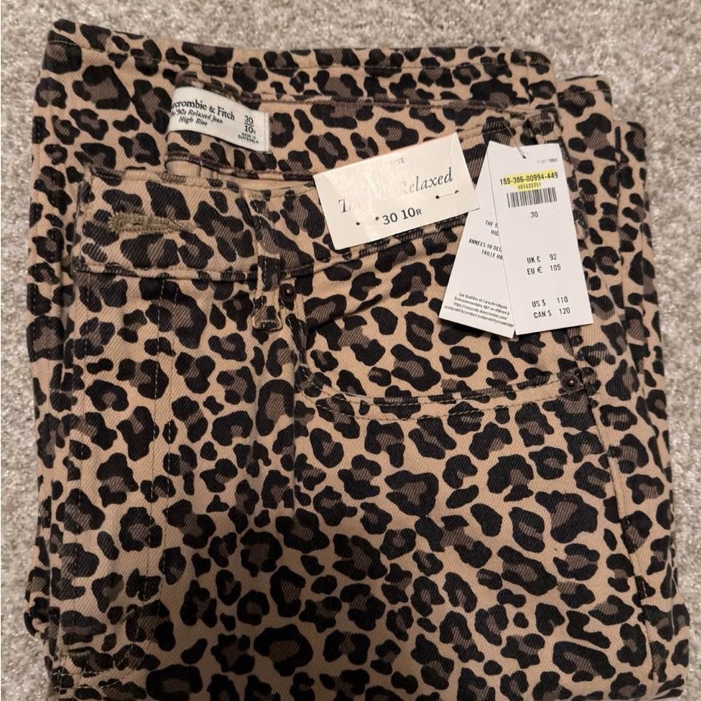Abercrombie & Fitch Women's Leopard Print Boyfriend Jeans
